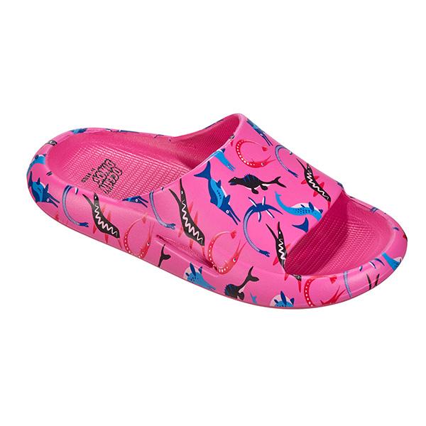 BECO kinder badslippers OCEAN DINOS roze