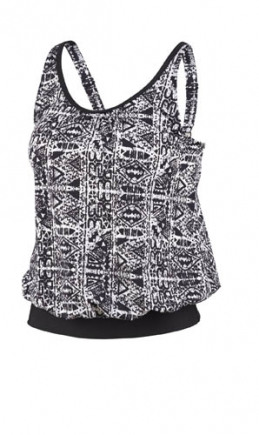 BECO tankini topje, D-cup, zwart/wit